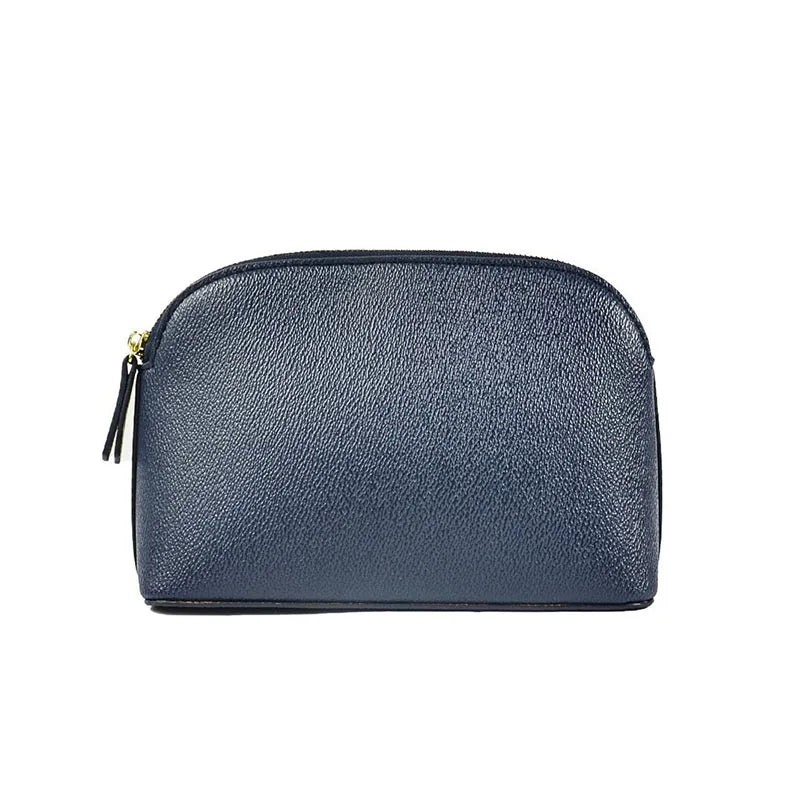 Customized Letters PU Leather Cosmetic Storage Bag Classic Simple Atmosphere Solid Color Make Up Bag Advanced Zipper Wash Bag