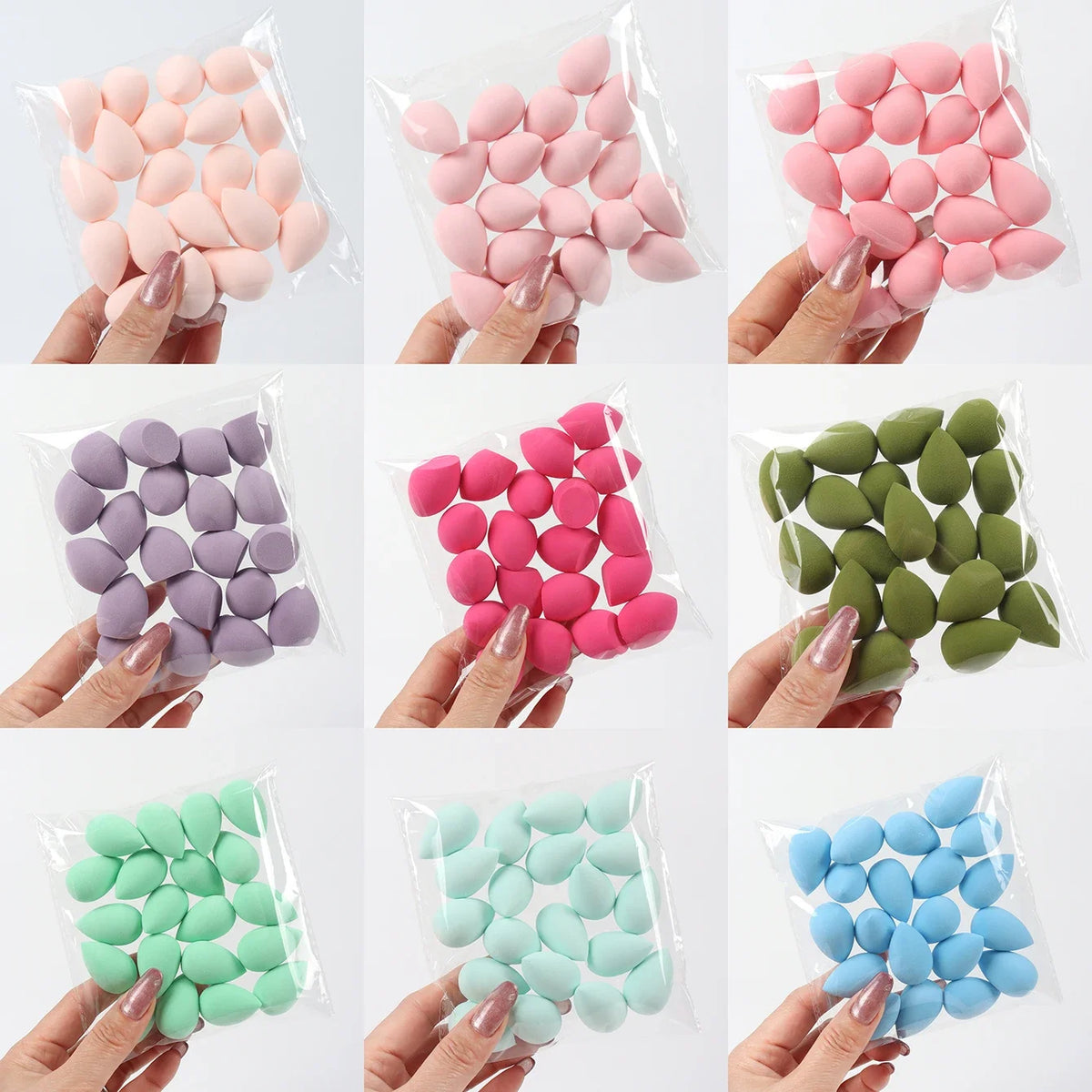 20pcs Mini Finger Puff Beauty Cosmetic Foundation Cosmetic Sponge Makeup Blender Suitable for Cream & Powder Concealer