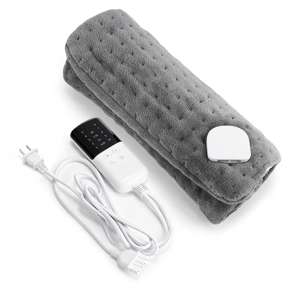 60x30cm Electric Blanket 10 Levels Heating Pad Double Helix Temperature Control Timing Thermal Mat for Office Home Period Cramps