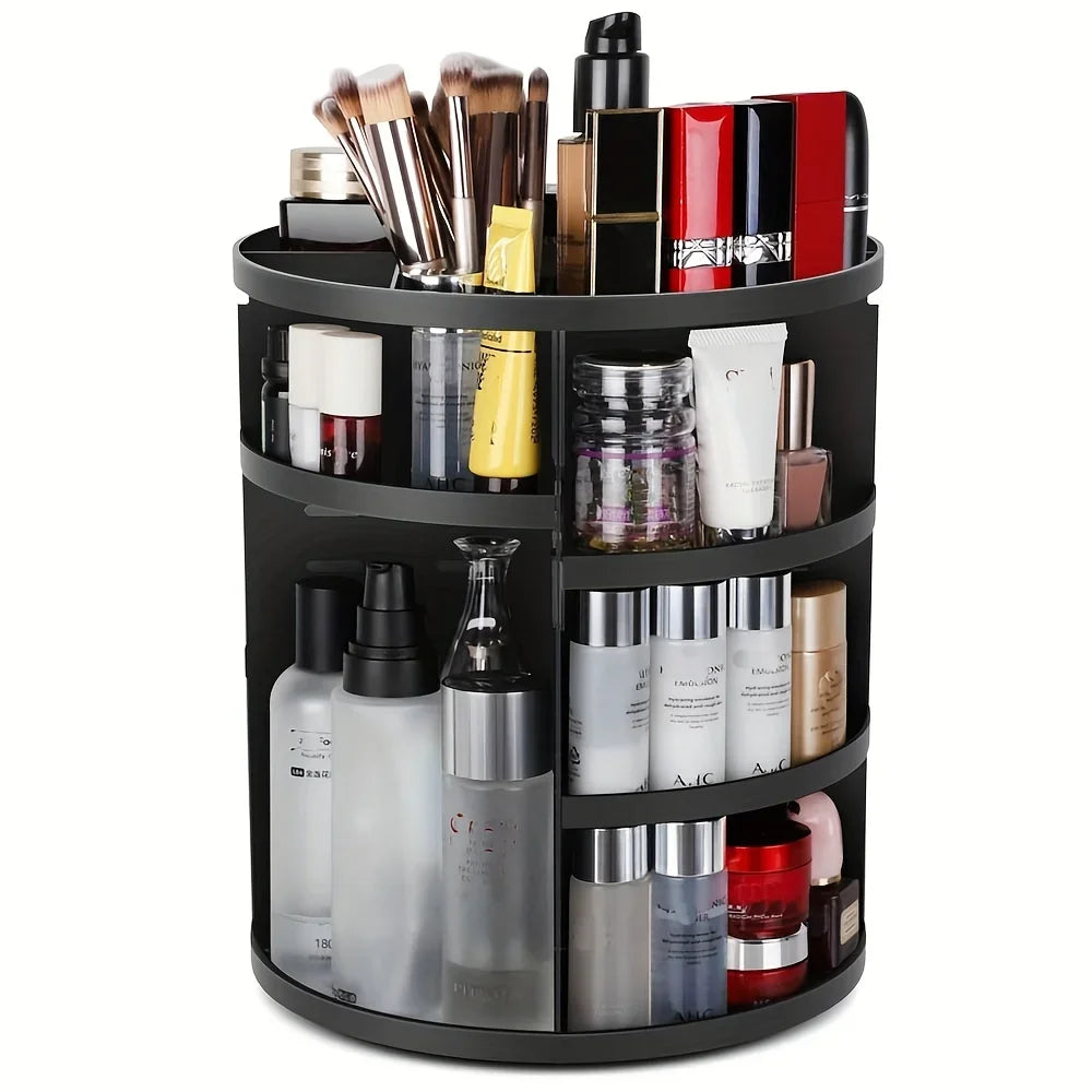 360 Rotating Acrylic Cosmetic Organizer Transparent Multi-Layer Large Capacity Makeup Storage for Vanity Bathroom Desktop