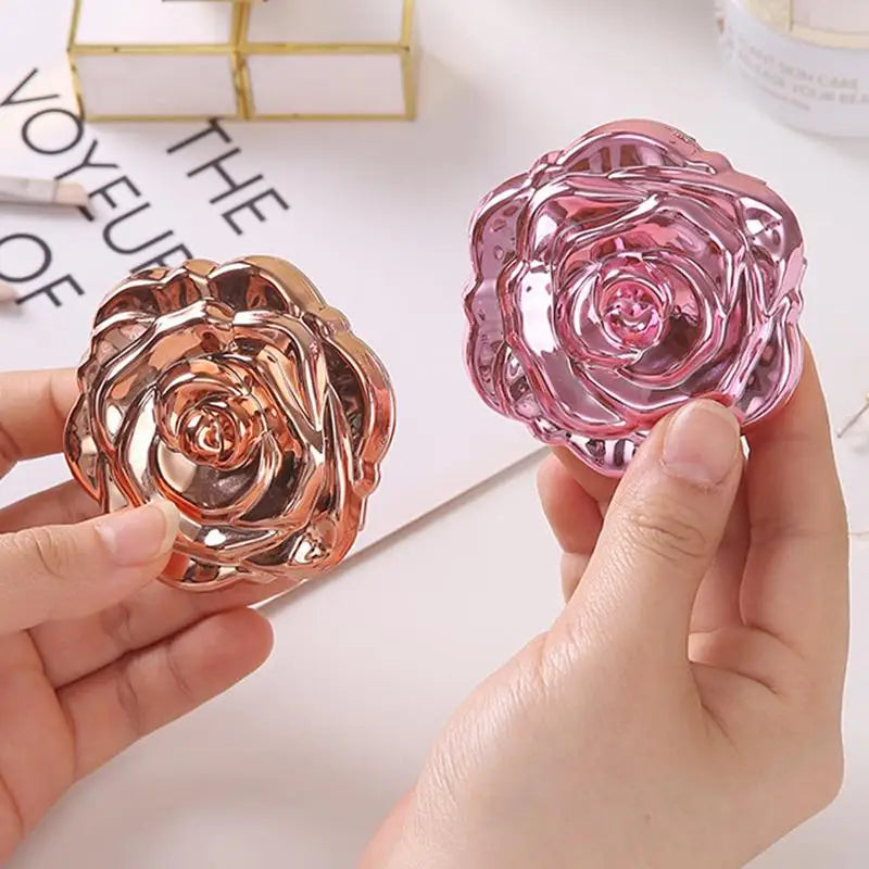 Portable Mini Mirror Retro Rose Flower Shape Small Pocket Makeup Mirror Double Sided Hand Mirrors Compact Cosmetic Beauty Girls