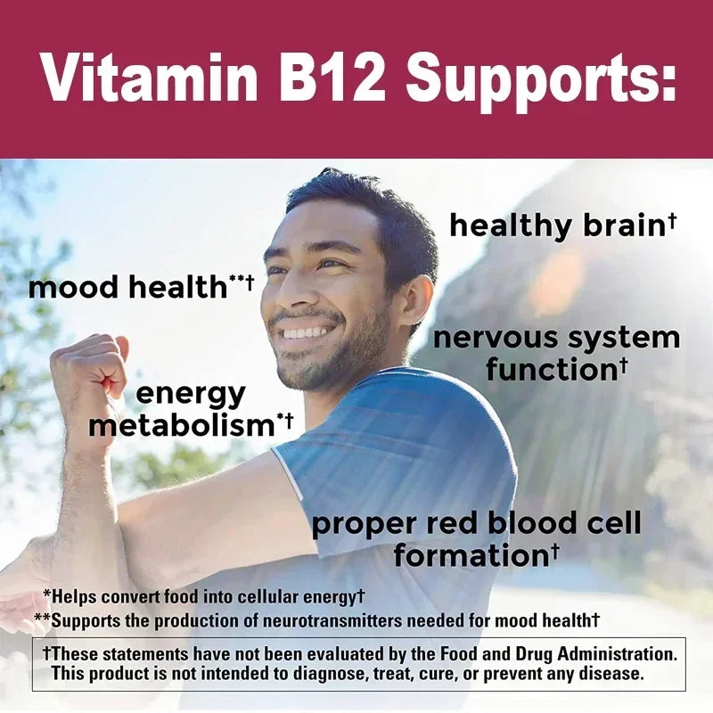 Advanced Vitamin B12 Supplement, with MSM, Marine Collagen, for Brain Vitality, Beautify Skin, Nervous System & Bone Health
