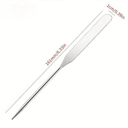 1/2/3Pcs Spatula and Stainless Steel Mixing Palette,Nail Art And Cosmetic Mixing Tool For Foundation,Makeup Artist Mixing Tools