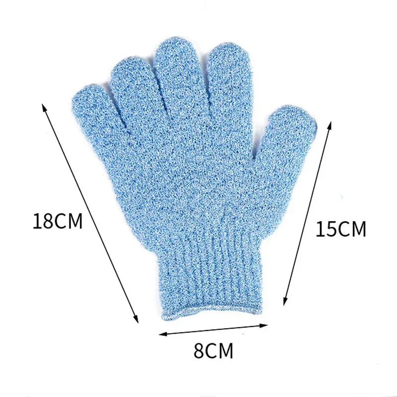 1/2/3pairs Five Fingers Bath Gloves Peeling Exfoliating Household Shower Towel Scrub Body Wash Elastic Wipe Body Cleaning Tools