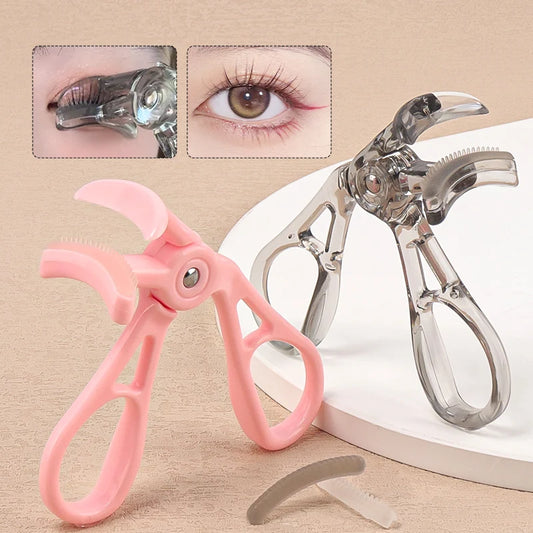 Professional Wide-angle Eyelash Curler Frameless Curling Comb Tooth Lash Curler with Refill Pad Long-lasting Shaping Lash Tools
