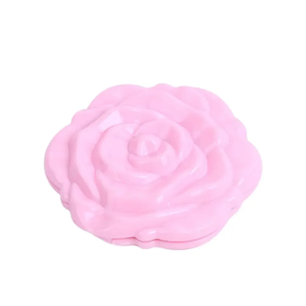 New Double-Sided Rose Flower Makeup Mirror Round Shape Handheld Mini Pocket Mirror Convenient Cosmetic Mirror Travel Beauty Tool