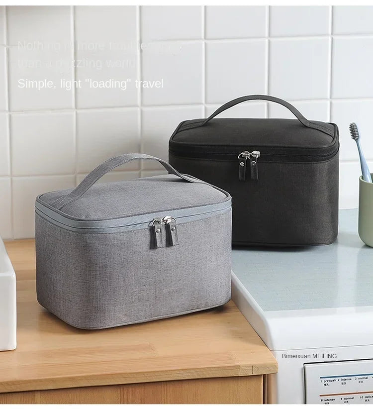 New Business Trip Men's Toiletry Bag Double Layer Large Capacity Cosmetic Bag Oxford Cloth Storage Bag Portable Handbag