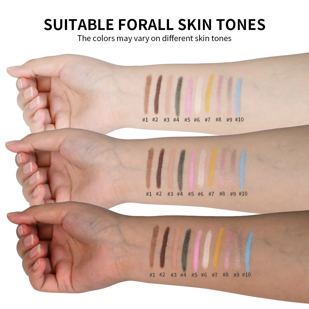Eyeshadow Stick Highlighter Brightening Pen with Pearly Glitter & Matte Finish Shadow Eyeshadow Pencil Crayon Eyeliner Cosmetic