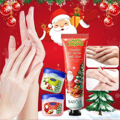 Christmas Hand Cream & Lip Balm Gift Set, Fruit Fragrance Hydrating Anti-Crack Hand Lip Care Kit, Moisturizing Christmas Present