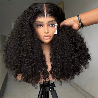 250 Density Jerry Curly Human Hair Wig 360 HD Transparent Lace  Curly Wigs 36 Inches Preplucked