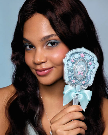Flower Knows Shell Jewel Hand Mirror Ocean Style Makeup Mirror Portable Compact Beauty Mirror Aesthetic Princess Vanity Mirror