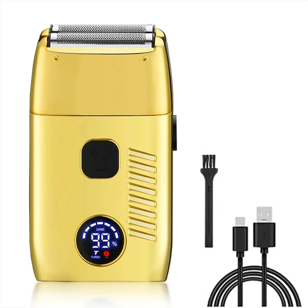 Portable Mini Electric Shaver for Men – Floating 2-Blade Net & LED Power Display, USB Fast Charging Beard Trimmer for Travel & Daily Grooming