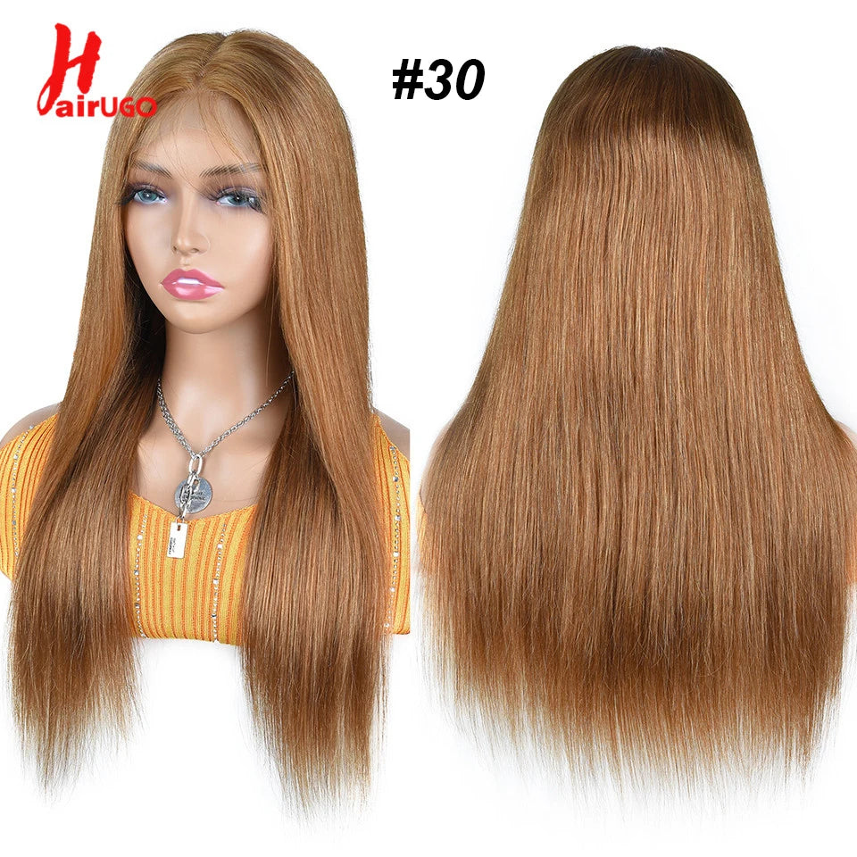 #4 Straight 4x4 Lace Closure Wigs Human Hair Brown Lace Front Human Hair Wigs Remy Chocolate Lace Frontal Wigs For Woman HairUGo