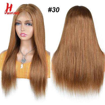 #4 Straight 4x4 Lace Closure Wigs Human Hair Brown Lace Front Human Hair Wigs Remy Chocolate Lace Frontal Wigs For Woman HairUGo