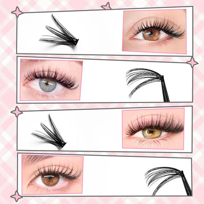 Individual Lashes Eyelash tuft 8-16mm 200pcs Cluster Lashes Natural Look Mixed Tray DIY Eyelash Extension Volume Lash Clusters