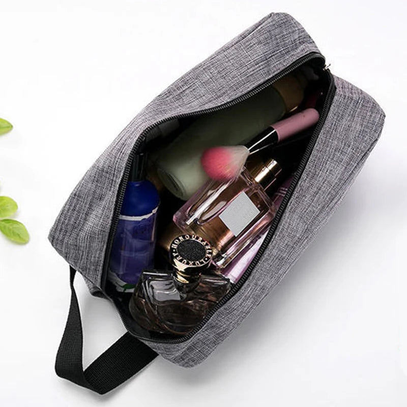 Durable Oxford Makeup Storage Pouch Waterproof Hand‑held Travel Toiletry Bag Multi‑pocket Cosmetic Organizer For Trip