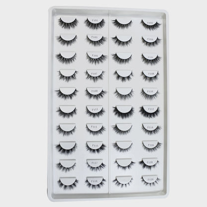 Natural Mink Lashes High Quality Fashion Classic Soft Full Strip Lashes Makeup 12mm Short Mink Eyelashes