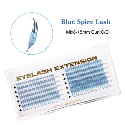 New Tinsel Anime Eyelash Extension Dual Sided Holographic Manga False Eyelash Feather Colored Christmas Party Comic Spire Lashes