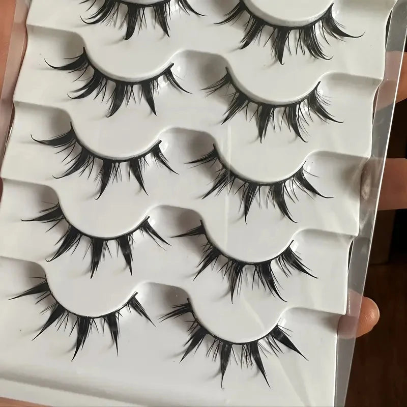 Anime Style False Eyelashes, Dramatic Demon Cartoon Design, Reusable D-Curve Lashes, Perfect for Anime Fans & Daily Wear