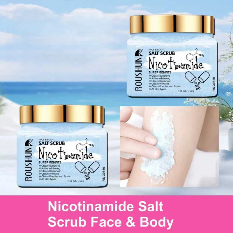 ROUSHUN NICTINAMIDE SALT SCRUB Large Capacity Family Pack Body Scrub Gentle Deep Cleansing Skin