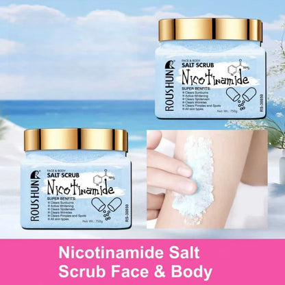 ROUSHUN NICTINAMIDE SALT SCRUB Large Capacity Family Pack Body Scrub Gentle Deep Cleansing Skin