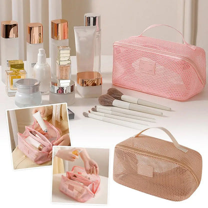Mesh Large Capacity Cosmetic Bag Multifunction Travel Cosmetic Bag Women Toiletries Organizer Female Storage Make Up Case Tool