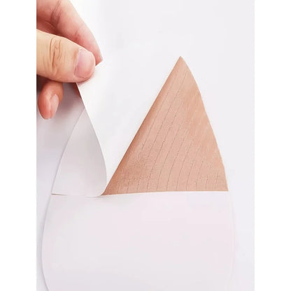 2pcs Teardrop-Shaped Invisible Adhesive Push-Up Bra Pads, Strapless Apricot Breast Lift Covers with Comfortable Support