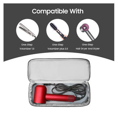 Hair Dryer Case Portable Hairdressing Tools Storage Bag Double Layer Travel Curling Iron Clip Brush Organizer Box, Carrying Cas