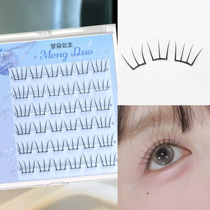 Korean Women's Group Wispy False Eyelashes Cute Cat Paw Eyelash Extension Natural Make Up Large Capacity Idol Manga Lash Cluster