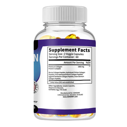 Collagen Peptide - Anti-Aging, Anti-oxidation, Anti-wrinkle, Type I, II, III, V Premium Collagen ComplexSupplements