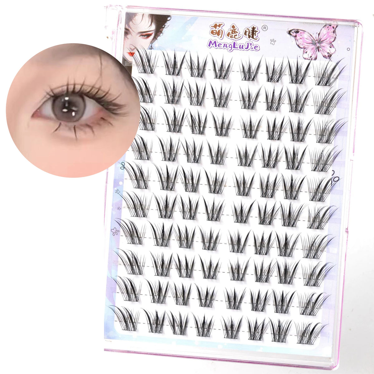 New Chinese Style False Eyelashes Foxes Style Dense Single Cluster Segmented Natural Wispy Lash Enlarge Eyes Perfect Eye Makeup