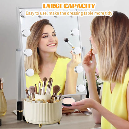 360° Rotating Makeup Cosmetic Storage Organizer Box Space-Saving Spinning Holder for Countertop Vanity Shower Bedroom Bathroom