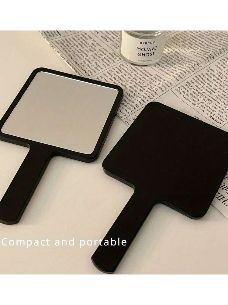 Portable Travel Makeup Mirror with Handle - Polished Plastic Frame, Dresser Mount, Unscented, Cartoon Theme - Perfect Gift for W