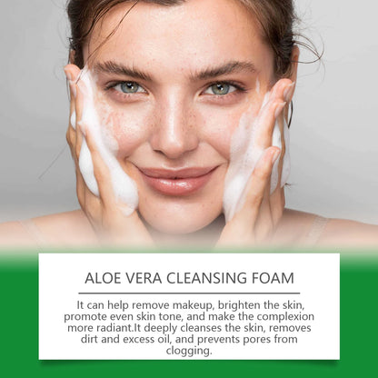 Aloe Cleansing Foam Gently Cleanses The Face Deeply Hydrates Pores Controls Oil Moisturizes And Is Comfortable Without Tightness