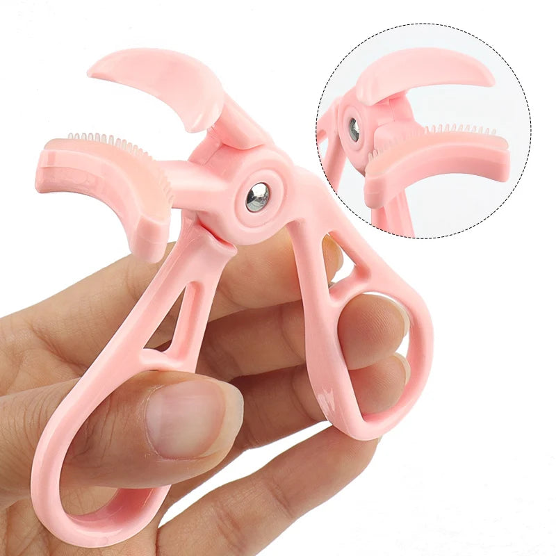 Professional Wide-angle Eyelash Curler Frameless Curling Comb Tooth Lash Curler with Refill Pad Long-lasting Shaping Lash Tools