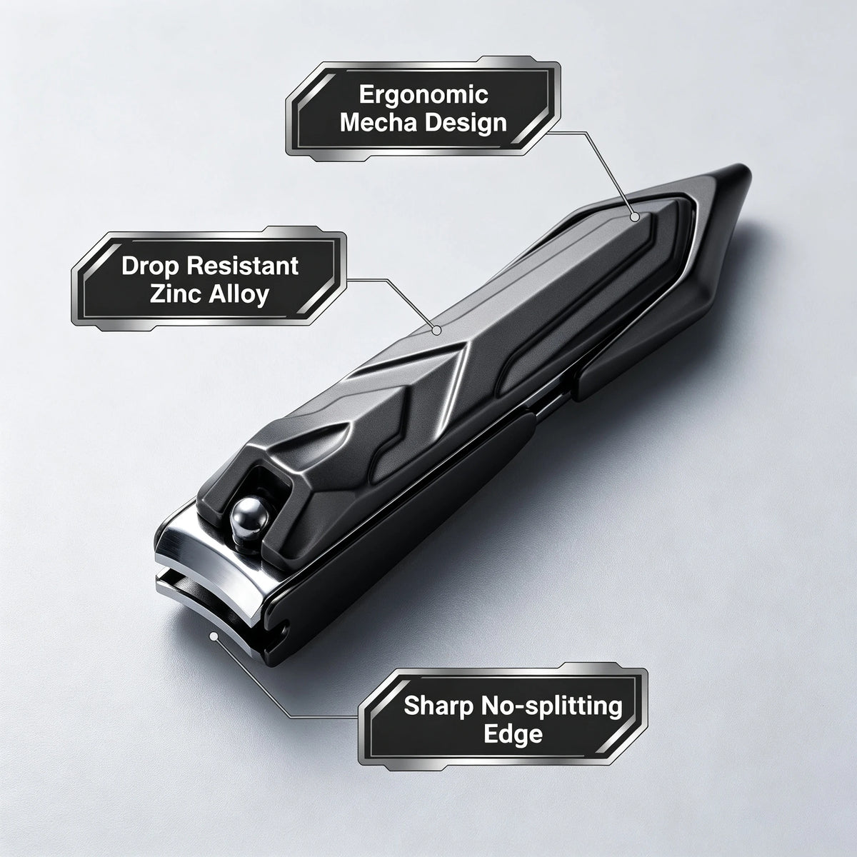 Ouriner Mecha Style Anti Splash Nail Clipper Stainless Steel Foldable Nail File Portable Kraft Tube Manicure Nail Care Kit