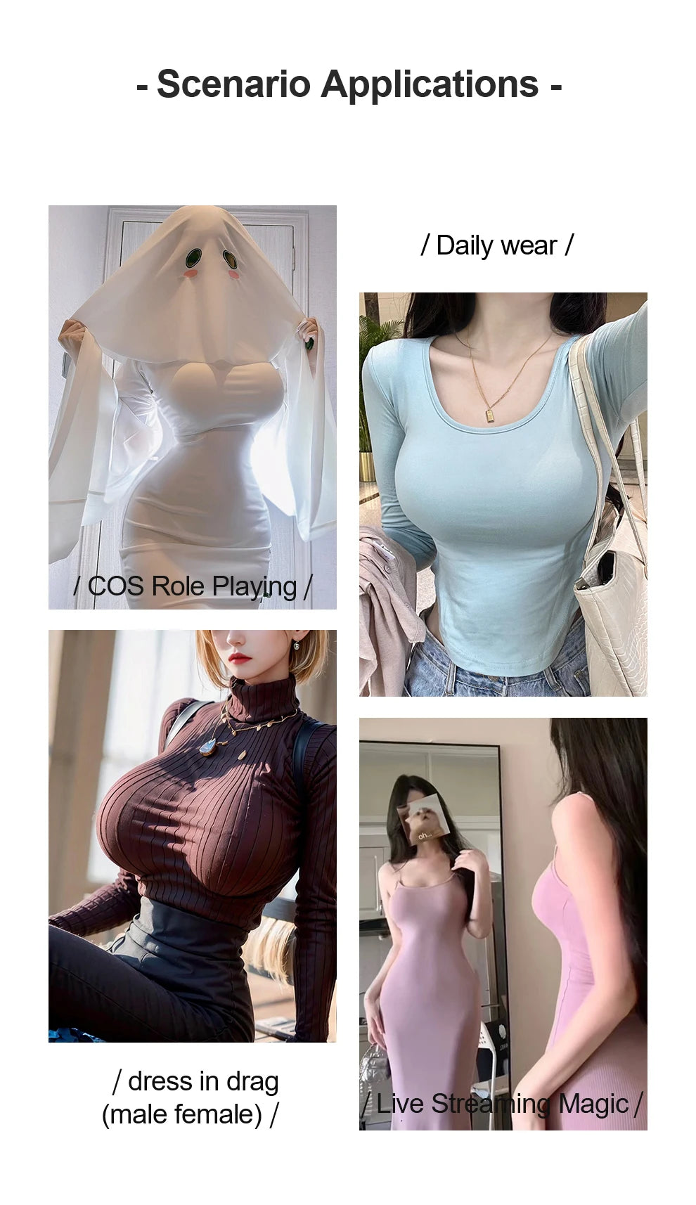 Silicone Fake Boobs Non Nipple Concave Bottom Breast Form Prosthesis Chest Increase  Female Anchor Breast Augmentation