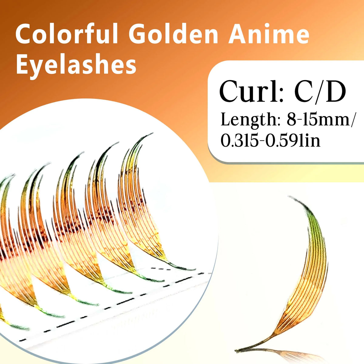 CoMango Christmas Color Fashion Glamorous Green Golden Spire Eyelash Extension Glitter Tinsel Lash Holographic Manga False Lash