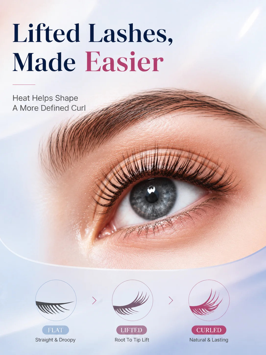 Electric Eyelash Curler Heated Eyelash Curler Rechargeable Eyelash Curler Dual Temperature Fast Heating Portable Makeup Tool