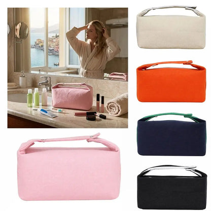 Trendy Large Capacity Cosmetic Storage Bag Portable Handheld Makeup Pouch Canvas Travel Storage Bag Cosmetic Storage