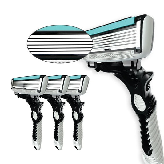 1pc/3pcs/5pcs High-Quality Manual Razor – 6-Layer Sharp Blades for Smooth & Comfortable Shaving for Men’s Grooming & Daily Use