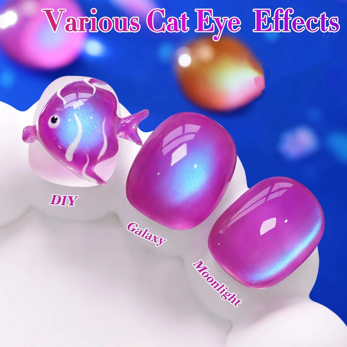 Elegant HL Reflective Cat Eye Gel Nail Polish Set A Magnetic Gel Polish That Delivers a Mesmerizing Cat Eye Effect, Easy So