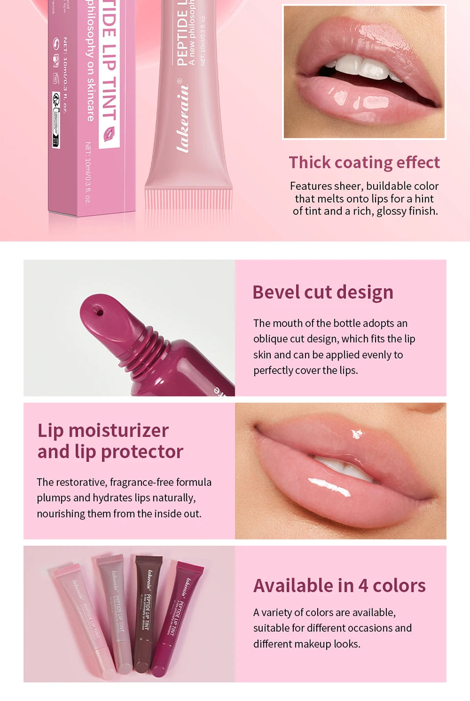 Christmas Gift Hydrating Lip Gloss Glitter Plumping Lipgloss High Shine Glass Finish Nude Colors Shiny Jelly Liquid Lipstick