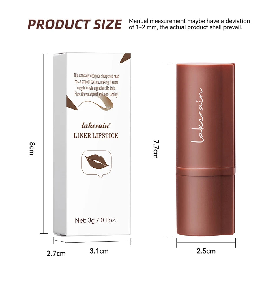 Brown Lip Pencil Contour Lipliner Pencil Waterproof Nude Lip Liner Waterproof Long Lasting Cosmetics Makeup Liners Tint Dark