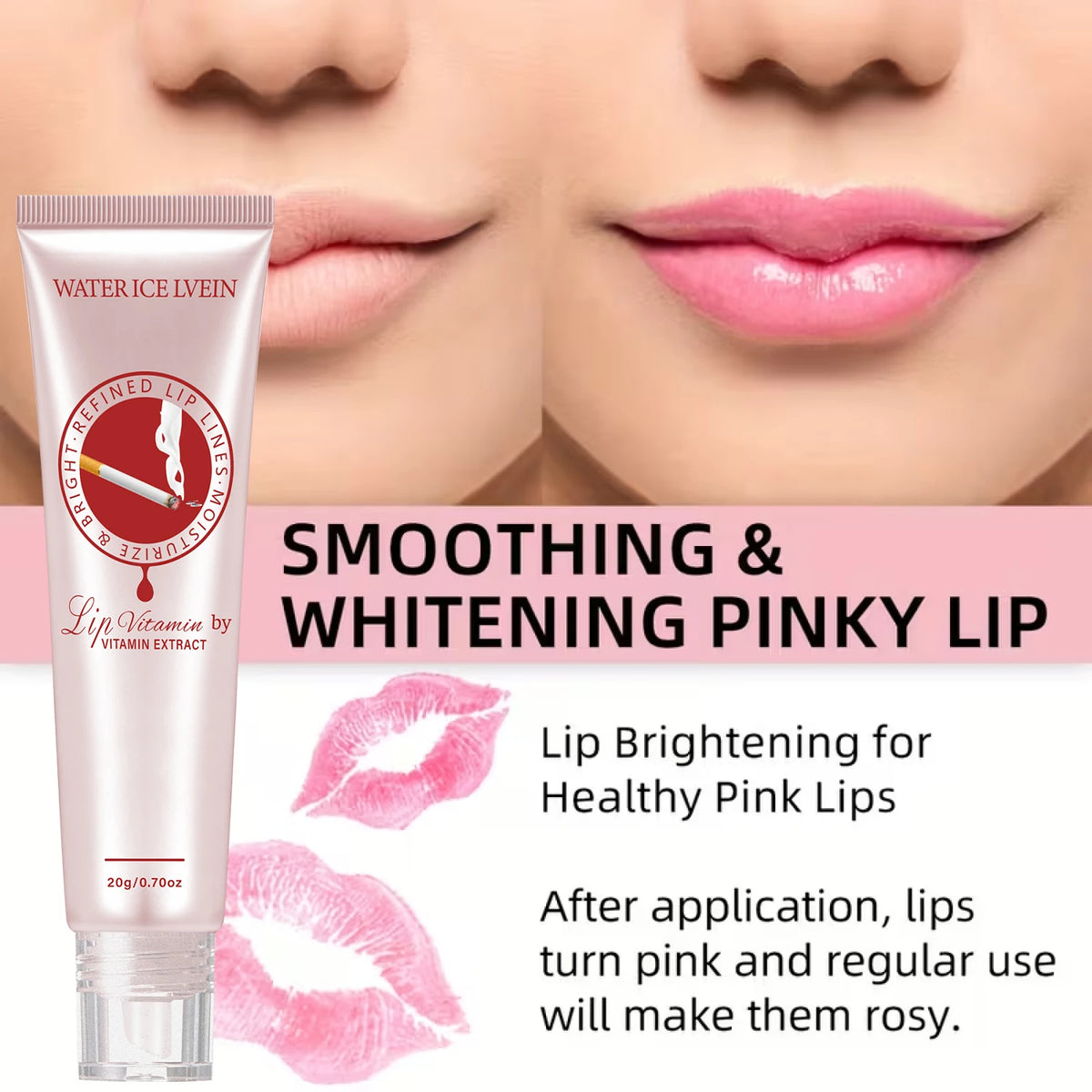 Lip Plumper Cream 20g with Peptides & Aloe - Moisturizing Non-Sticky Lip Balm, Smooth & Voluminous Lips