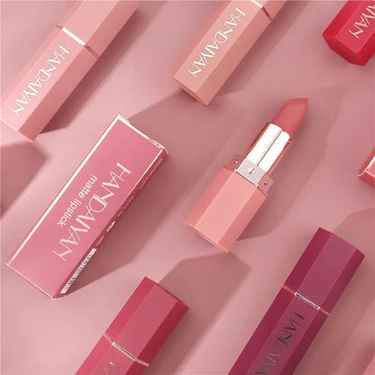 6-Color Matte Lipstick Non-Fading Non-Stick Cup Long-Lasting Velvet Smooth Matte Lip Color Waterproof Smudge-proof Lip Cosmetic