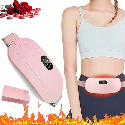 1Pc 3 Heat Levels 4 Massage Modes Menstrual Heating Pad, Cordless Rechargeable Electric Waist Massager, Portable Warm Belly Belt For Women Period Pain Relief