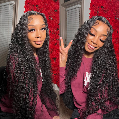 30 Inch Water Wave Curly Lace Frontal Wigs 13x6 HD Deep Wave Lace Frontal Wig 13x4 Lace Human Hair Wigs For Women On Sale