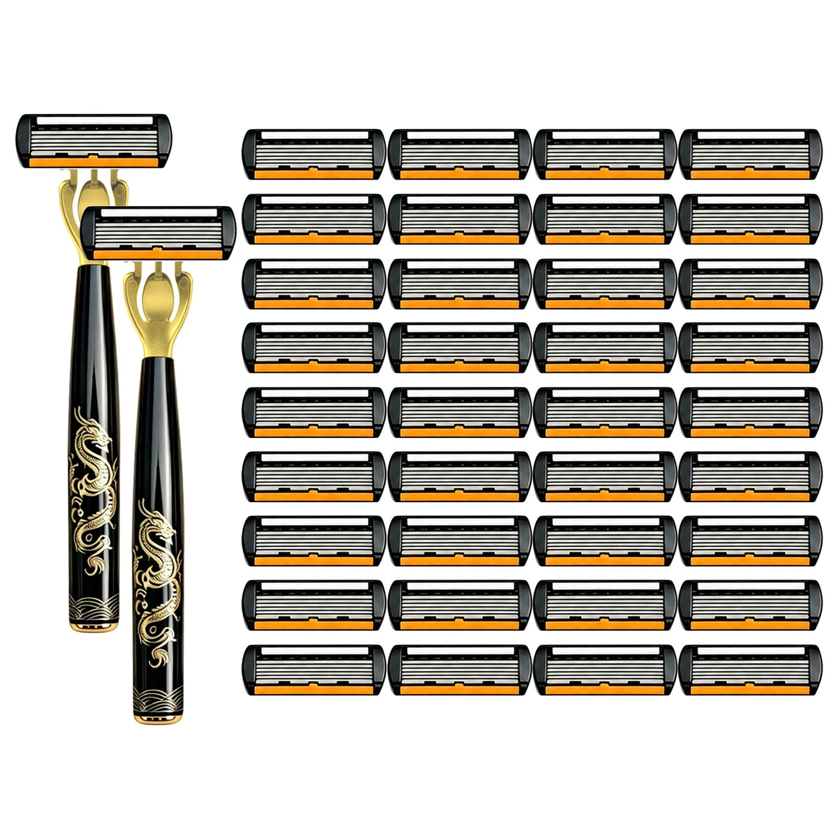 Men's Manual Safety Razor Set, Featuring 6-Layer Stainless Steel Blades and an Aloe vera Lubricating Strip | Perfect as a Gift.
