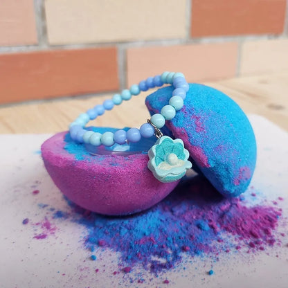 Blind Box Bracelet Bath Salts Fizzies, Surprise Toy Inside, Spa Body Soak Gift